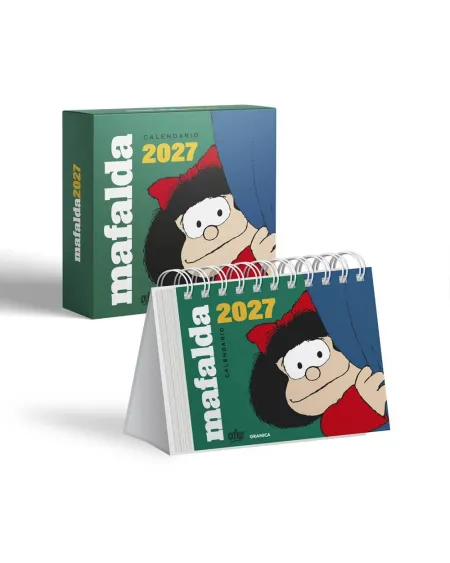 2027 Mafalda Calendario de Escritorio Verde con Caja