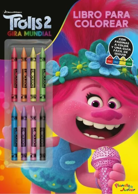 Trolls 2. Libro para Colorear con Ceras