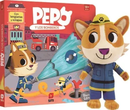 Pack Pepo y los Bomberos. Libro + Muñeco