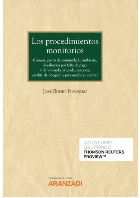 Los Procedimientos Monitorios (Papel + E-Book)
