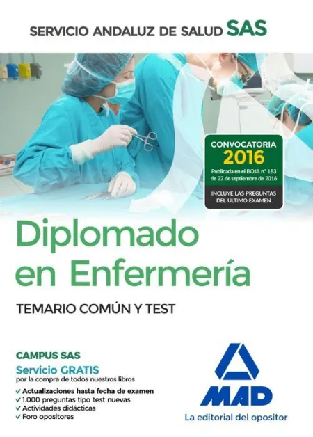 016 Tem /Test Sas Diplomado en Enfermeria del Servicio Andaluz de Salud