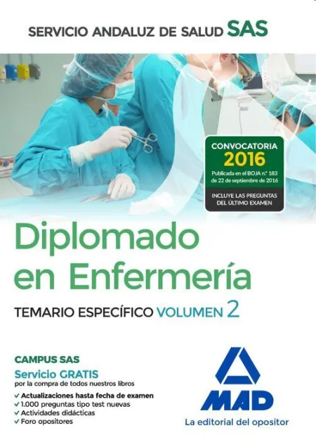 016 T2 Diplomado en Enfermería del Servicio Andaluz de Salud. Temario Específico
