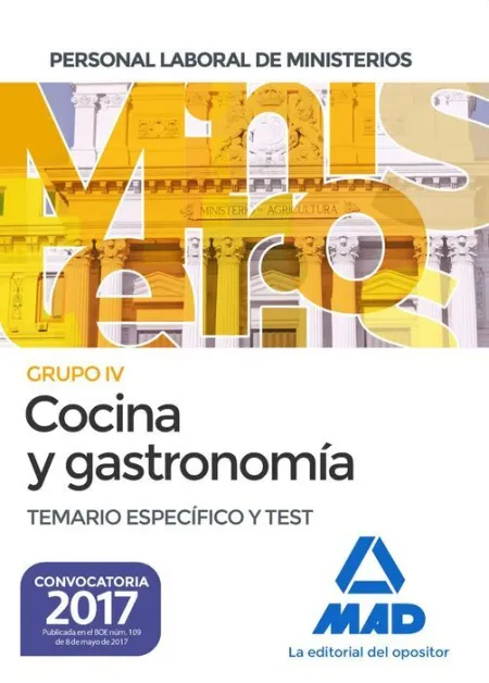 017 Personal Laboral de Ministerio Cocina y Gastronomia Tenario y Test