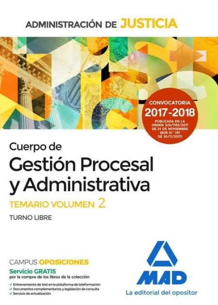 018 (Libre) T2 Cuerpo de Gestión Procesal y Administrativa de la Administracion de Justicia