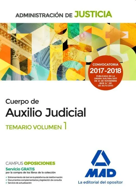 018 T1 Cuerpo Auxilio Judicial de la Administración de Justicia