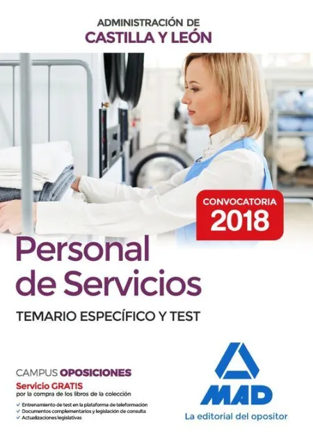018 (Castilla-Leon) Especifico/Test Personal de Servicios de la Administración de Castilla y León. Temario Específico y Test