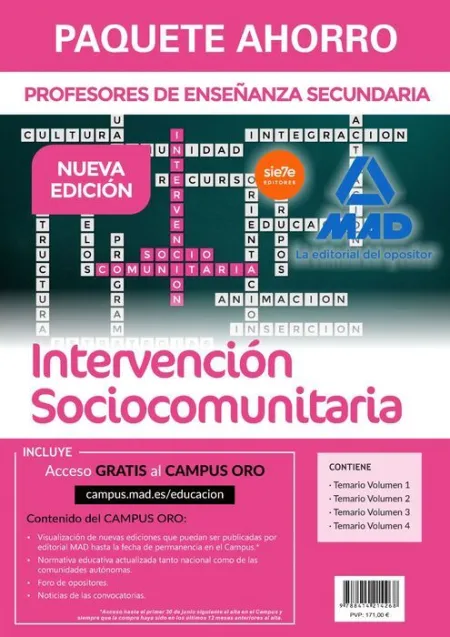 017 4Vols Paquete Ahorro Intervención Sociocomunitaria Profesores Ensenañza Seundaria
