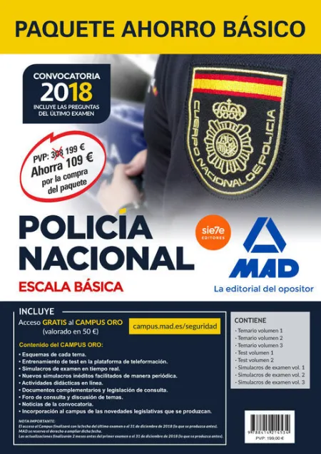 018 8Vols Paquete Ahorro Basico Policia Nacional Escala Basica