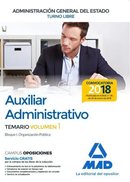 018 (Libre) T1 Auxiliar Administrativo Administración General Estado