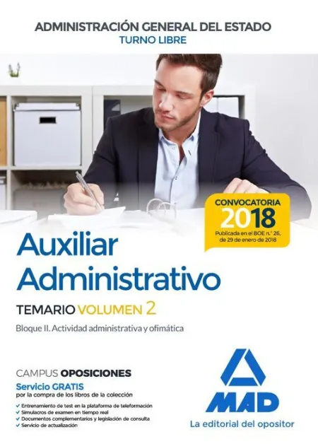 018 (Libre) T2 Auxiliar Administrativo Administración General Estado