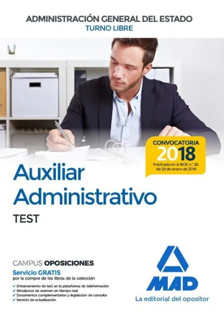 018 Test (Libre) Auxiliar Administrativo Administración Estado