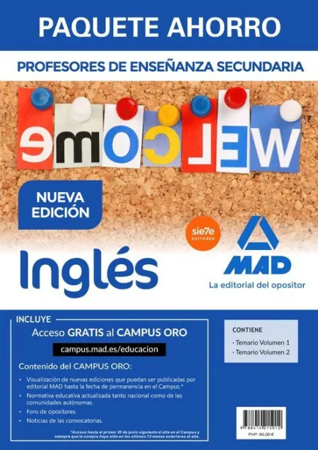 018 (2Vols) Paquete Ahorro Inglés Cuerpo Profesores Secundaria