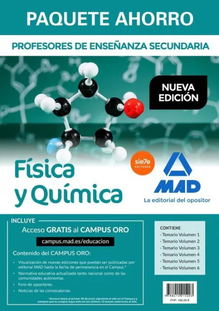018 6Vols Paquete Ahorro Física y Química de Profesores de Enseñanza Secundaria