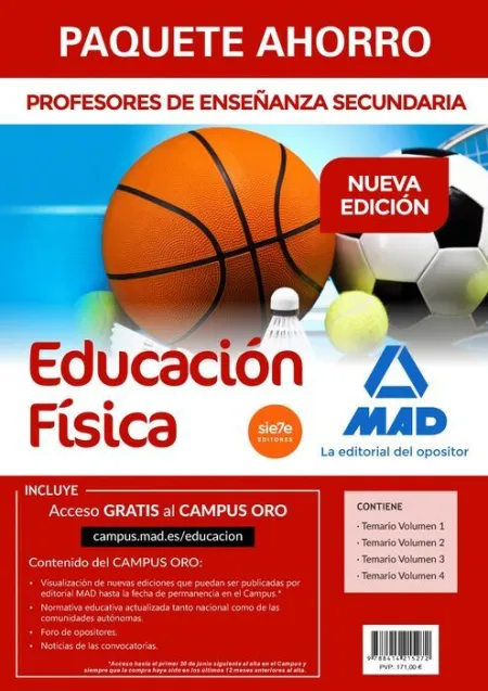 018 4Vols Paquete Ahorro Educacion Fisica Profesores Enseñanza Secundaria