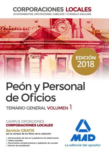 018 T1 Peón y Personal Oficios Corporaciones Locales. Temario General
