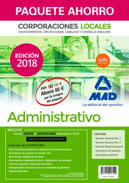 018 5Vols Paquete Ahorro Administrativo de Corporaciones Locales