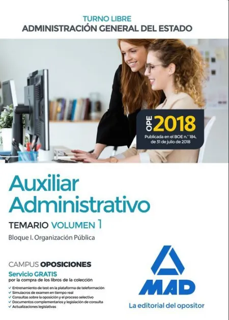 018 T1 (Libre) Auxiliar Administrativo Administración General del Estado