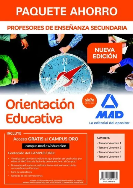 018 4Vols Paquete Ahorro Orientacion Educativa. Cpo de Profesores Enseñanza Secundaria