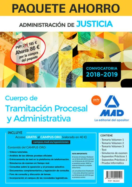 019 Paquete Ahorro Tramitación Procesal y Admin (Turno Libre)