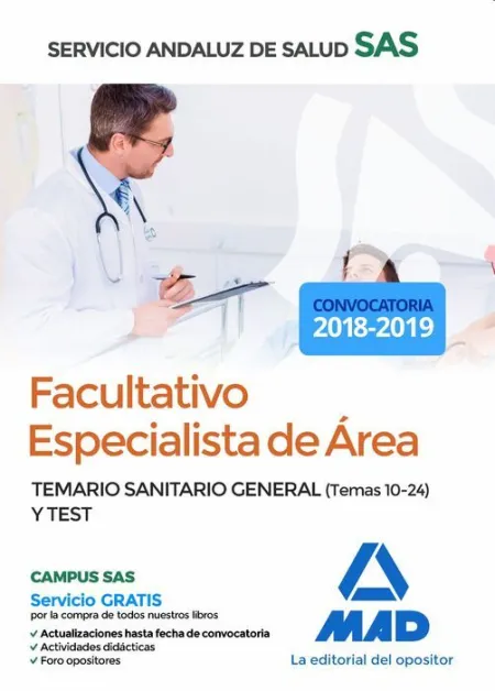 018 Temario Facultativo Especialista de Área del Servicio Andaluz de Salud.