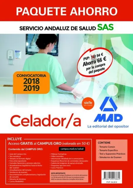019 4Vols (Andalucia) Paquete Ahorro Celador / a del Servicio Andaluz de Salud