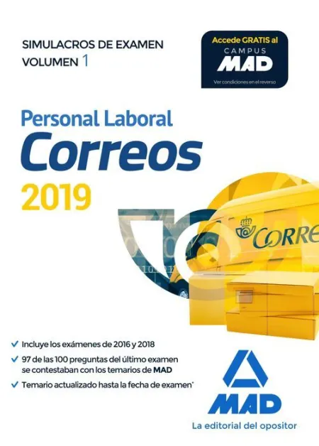 019 Sim/1 Correos Personal Laboral. Simulacros de Examen Volumen 1