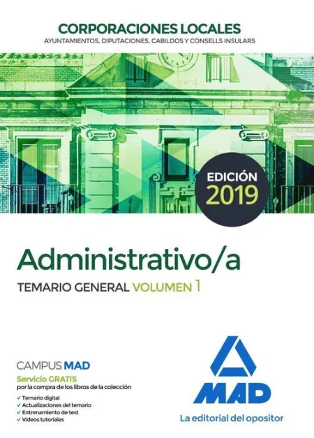 019 T1 Administrativo/A Corporaciones Locales. Temario General