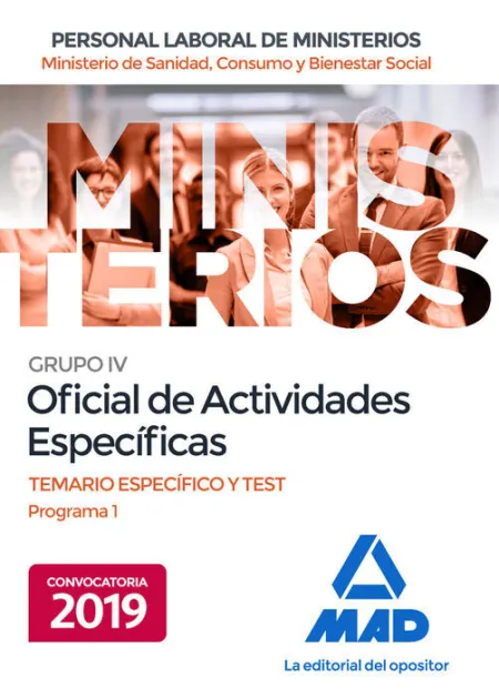 019 Grupo Iv Oficial de Actividades Específicas Temario Especifico y Test