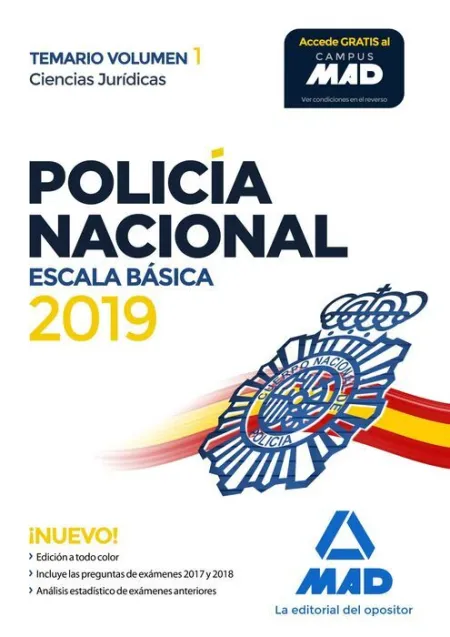019 T1 Policía Nacional Escala Básica Ciencias Jurídicas