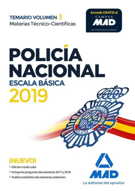 019 T3 Policía Nacional Escala Básica Materias Tecnico - Científicas