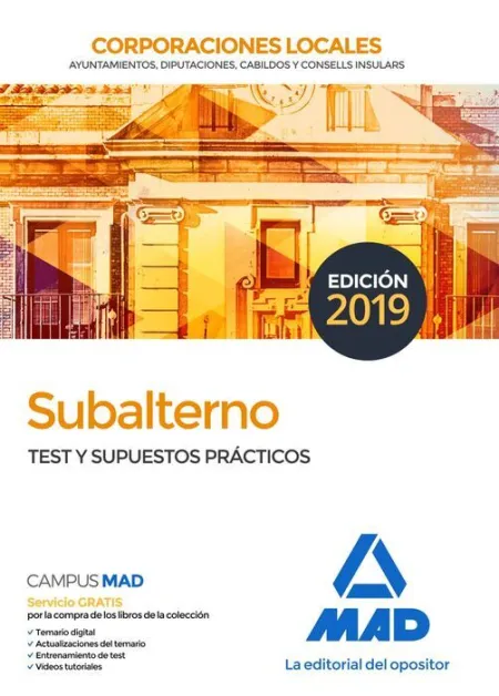 019 Test y Supuestos Subalterno Corporaciones Locales