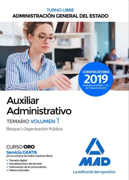 019 (Libre) T1 Auxiliar Administrativo Administración General del Estado