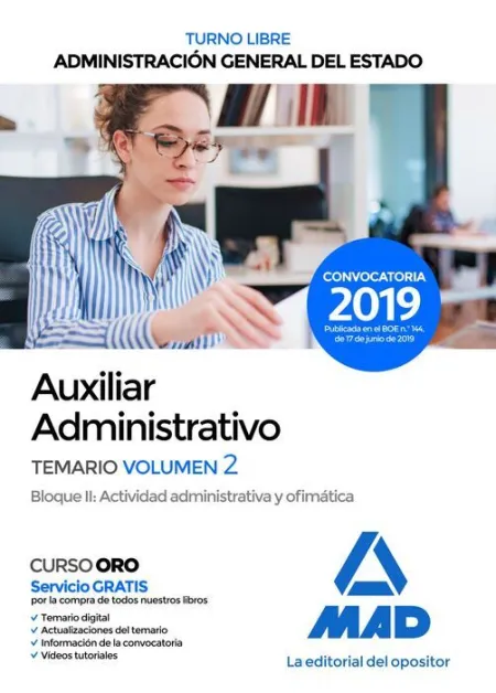 019 (Libre) T2 Auxiliar Administrativo Administración General del Estado