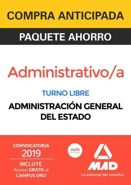 019 7Vols (Libre) Paquete Ahorro Administrativo Estado