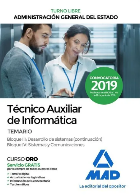 019 (Libre) Técnico Auxiliar Informática Administración General Estado