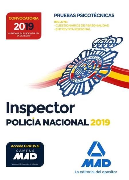 019 Psicotecnicas Inspector de Policía Nacional