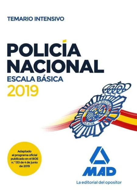 019 Intensivo Policía Nacional Escala Básica. Temario Intensivo