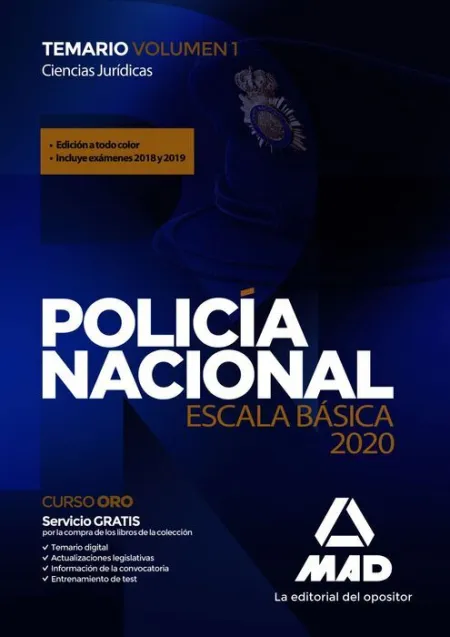 020 T1 Policía Nacional Escala Básica. Temario Ciencias Jurídicas