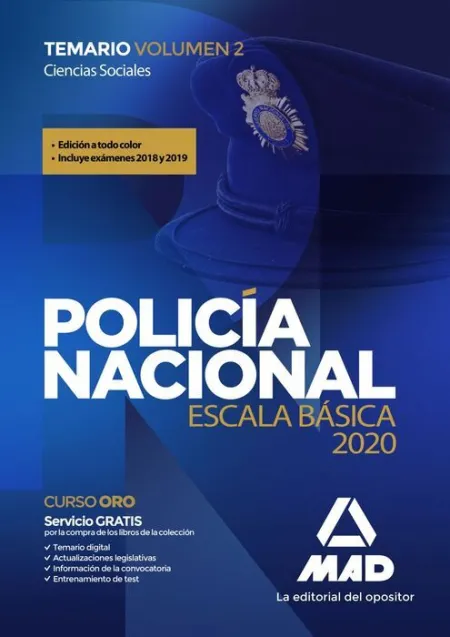 020 T2 Policía Nacional Escala Básica. Temario Ciencias Sociales