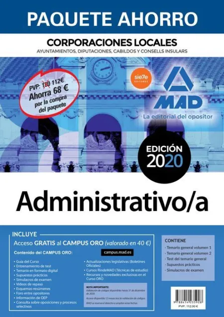 020 5Vols Paquete Ahorro Administrativo / a Corporaciones Locales