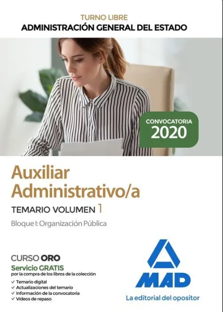 020 (Libre) T1 Auxiliar Administrativo / a Administración General del Estado