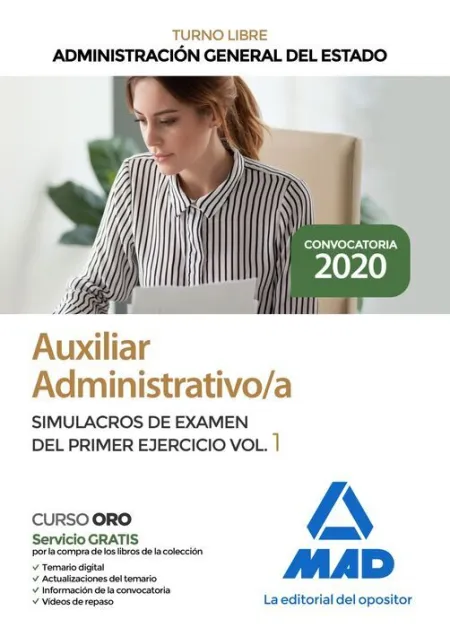 020 (Libre) Simu 1Ej/T1 Auxiliar Administrativo / a Administración General del Estado