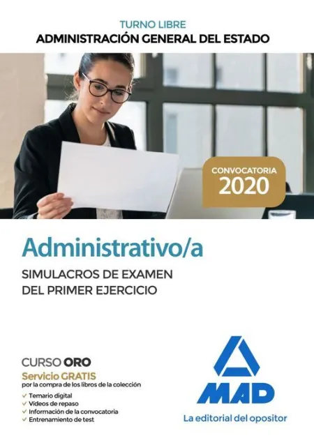 020 (Libre) Sim/1Ej Administrativo / a Administracion General del Estado. Simulacros de Examen del Primer Ejercicio