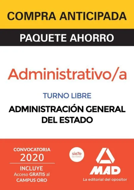 020 8Vols (Libre) Paquete Ahorro Administrativo de la Administración General del Estado
