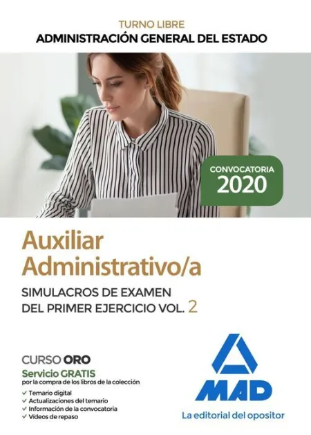 020 (Libre) Simu 1Ej/T2 Auxiliar Administrativo / a Administración General del Estado