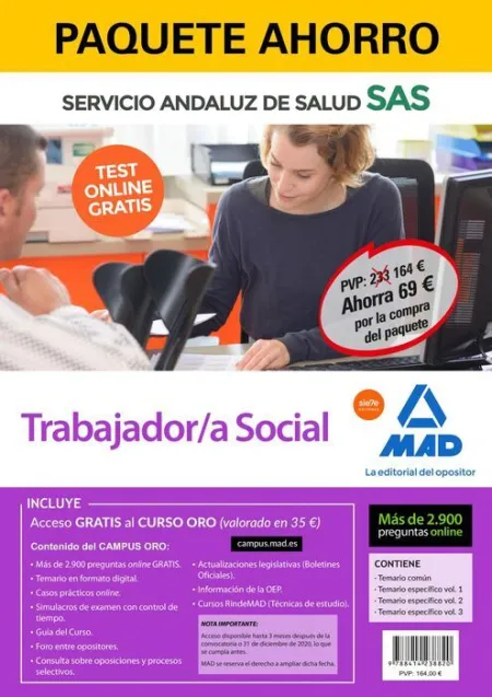 020 (Andalucia) Trabajador/A Social Paquete Ahorro Servicio Andaluz