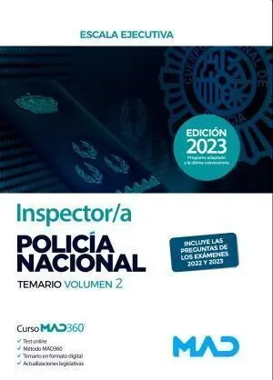 023 T02 Inspector/A de Policía Nacional. Temario Volumen 2