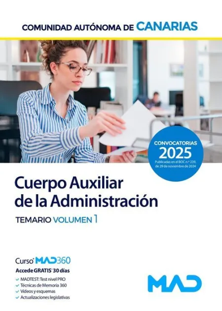 025 T1 Cuerpo Auxiliar de la Administracion Comunidad Autonoma Canarias