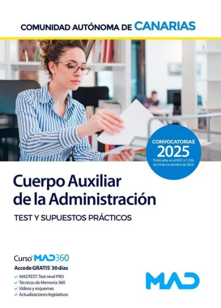025 Test y Supuestos Practicos Cuerpo Auxiliar de la Administracion