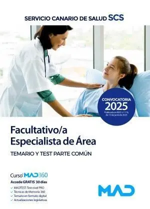025 Temario y Test Facultativo/A Especialista de Área Servicio Canario Salud